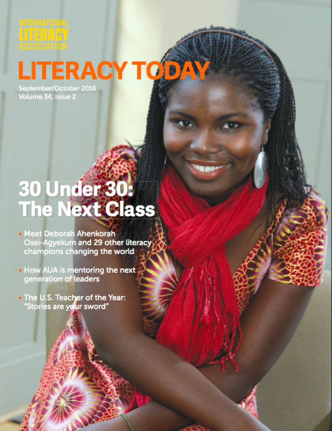 Deborah Ahenkorah Osei-Agyekum on the Cover Page of ILA's Literacy Today Magazine